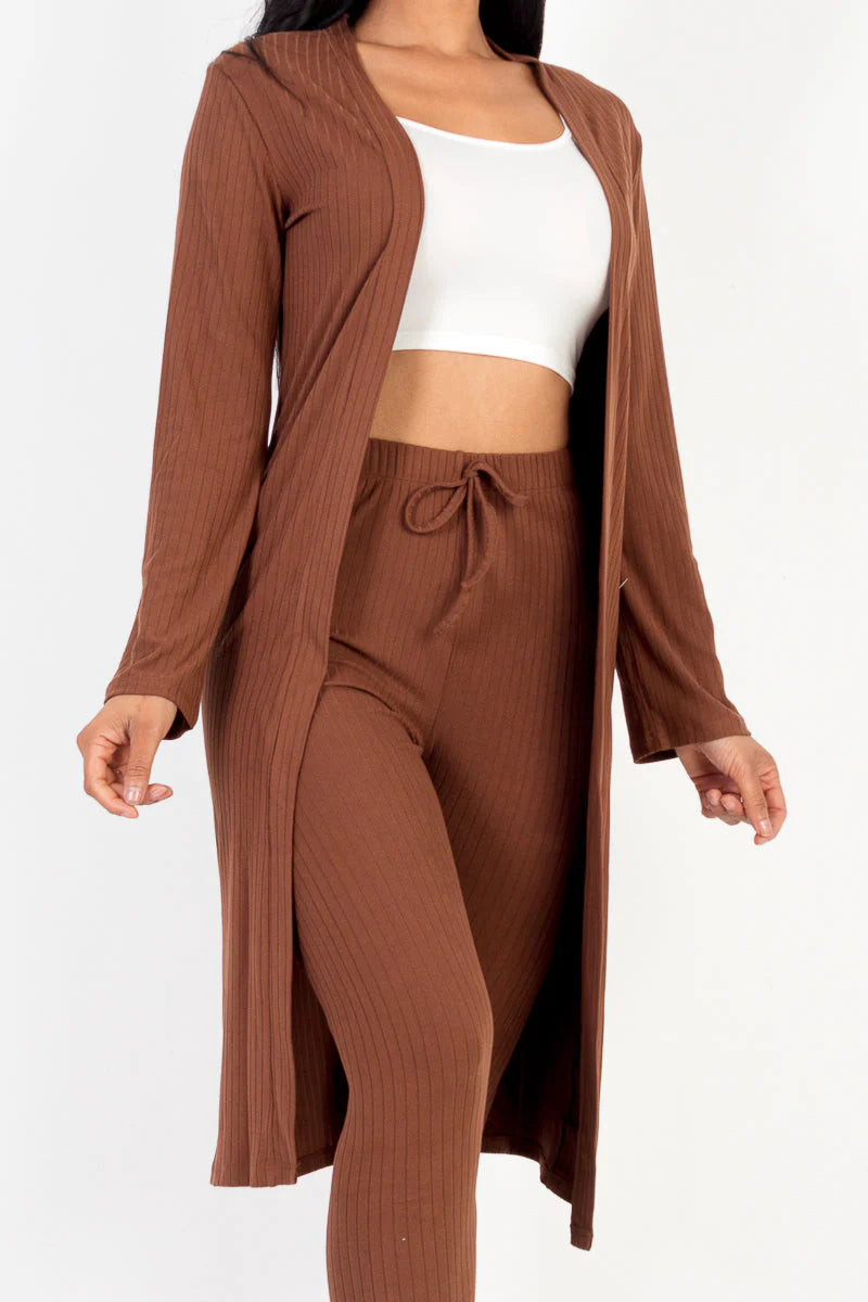 Ribbed Long Cardigan & Leggings Set (CAPELLA)
